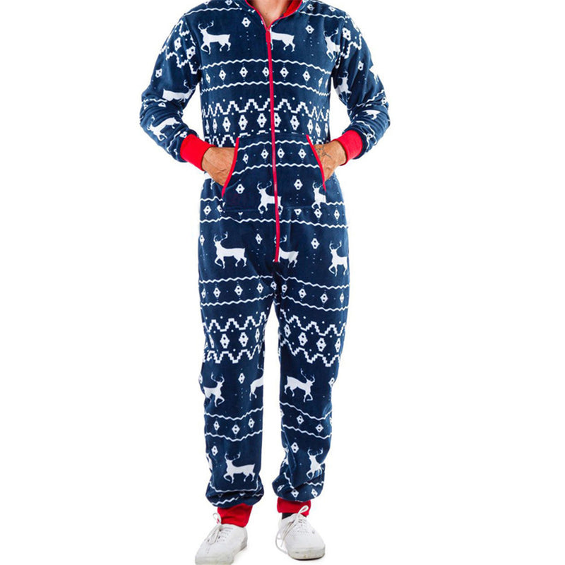 Christmas Family X'mas Costume Snowman Striped Print Jumpsuit