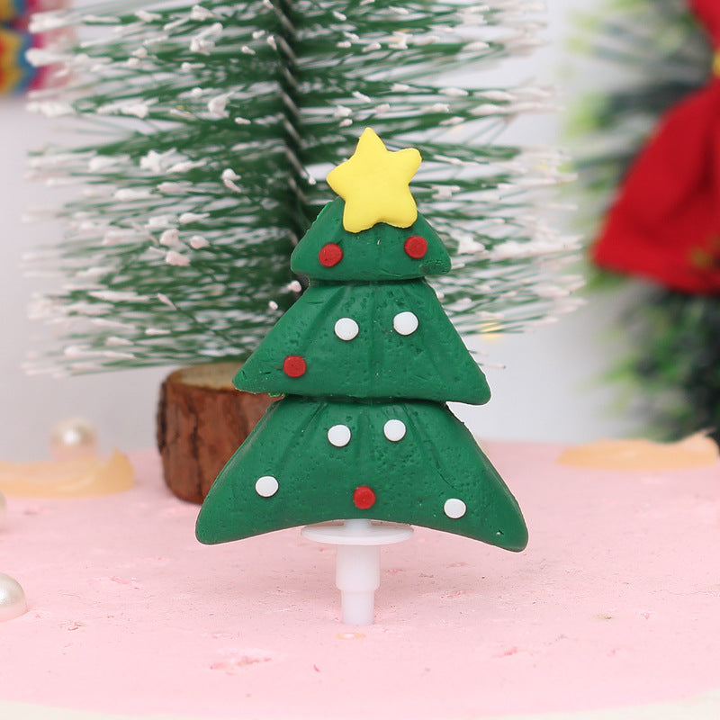 Fashion Christmas Soft Pottery Cake Decoration