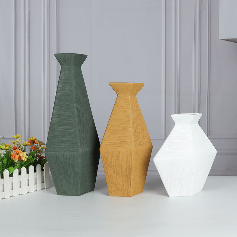 Creative geometric vase three-piece home decoration