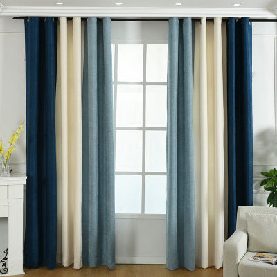 Factory direct stitching simple solid chenille curtain