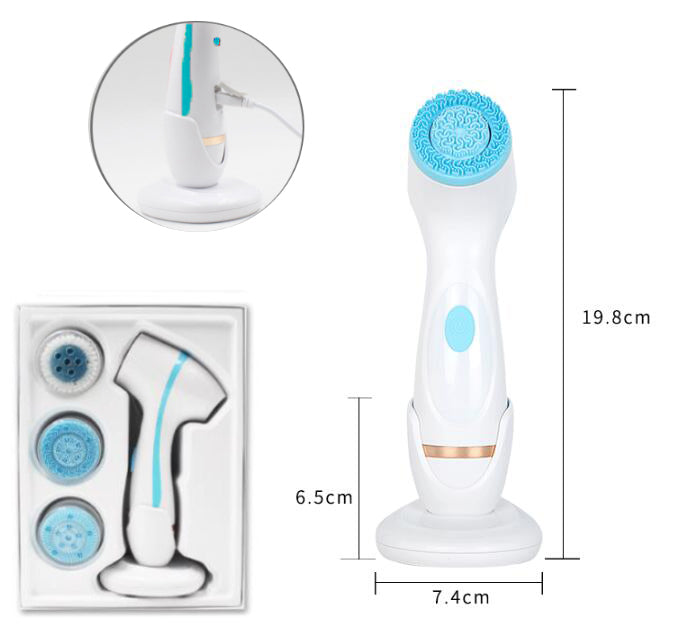 Electric silicone facial cleanser