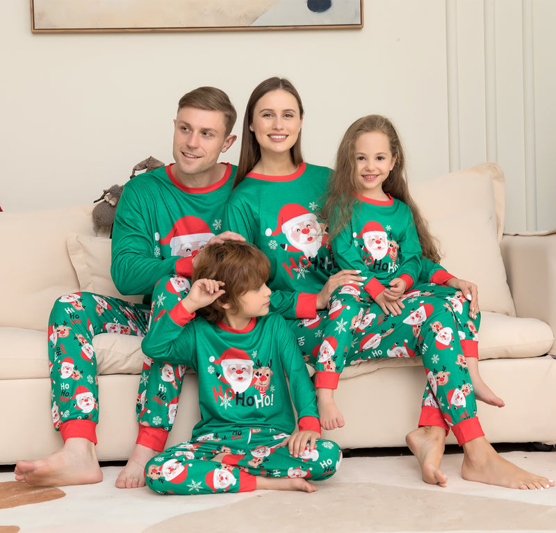 Santa Claus Printed Christmas Pajamas For Family Matching Sets