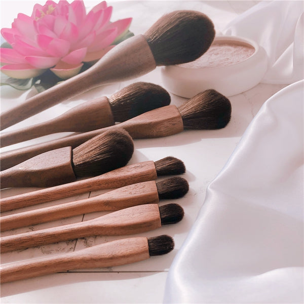 Wood Handle Makeup Brush Set Blush Brush Set Eye Eyeliner Powder Foundation Make Up Brushes Set