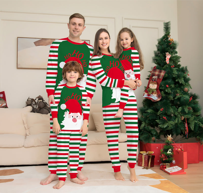 Red Stripe Family Christmas Pajamas Matching Sets