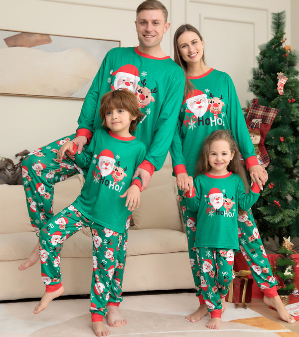 Santa Claus Printed Christmas Pajamas For Family Matching Sets