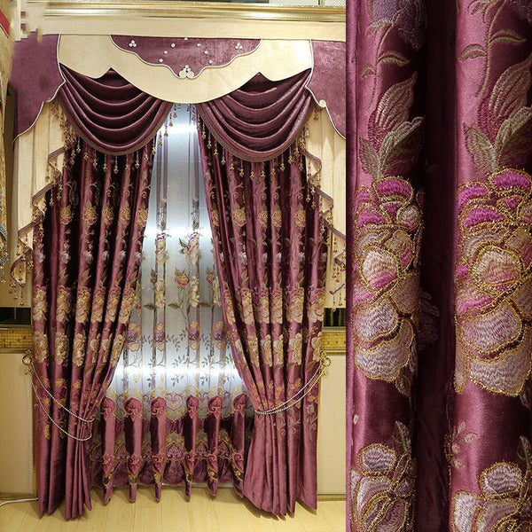 European Luxury American Pastoral Embroidery Curtains