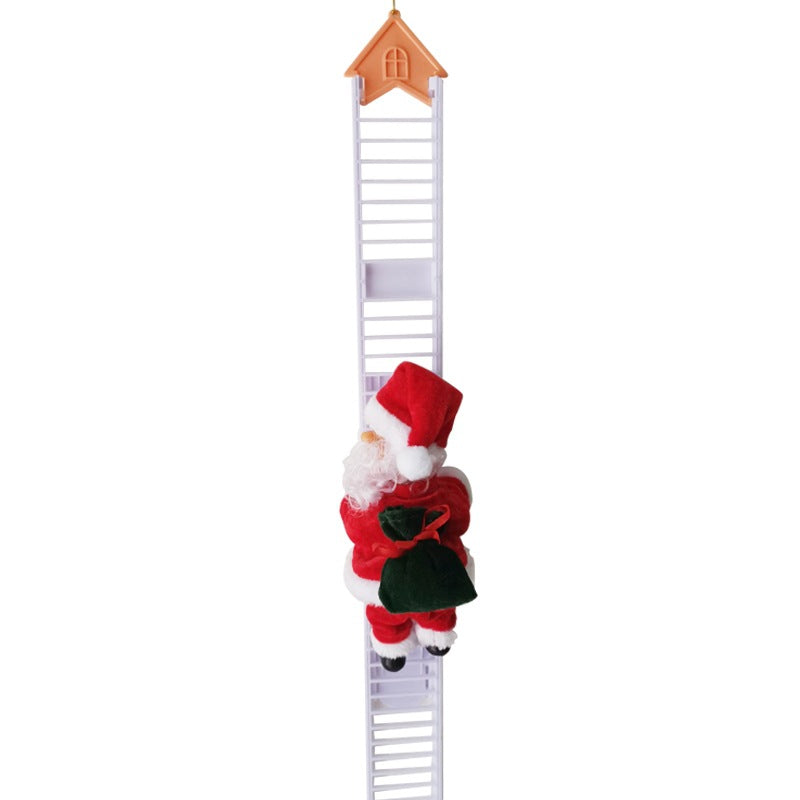 Climbing Ladder Electric Santa Claus Climbing Red Ladder Doll Toy